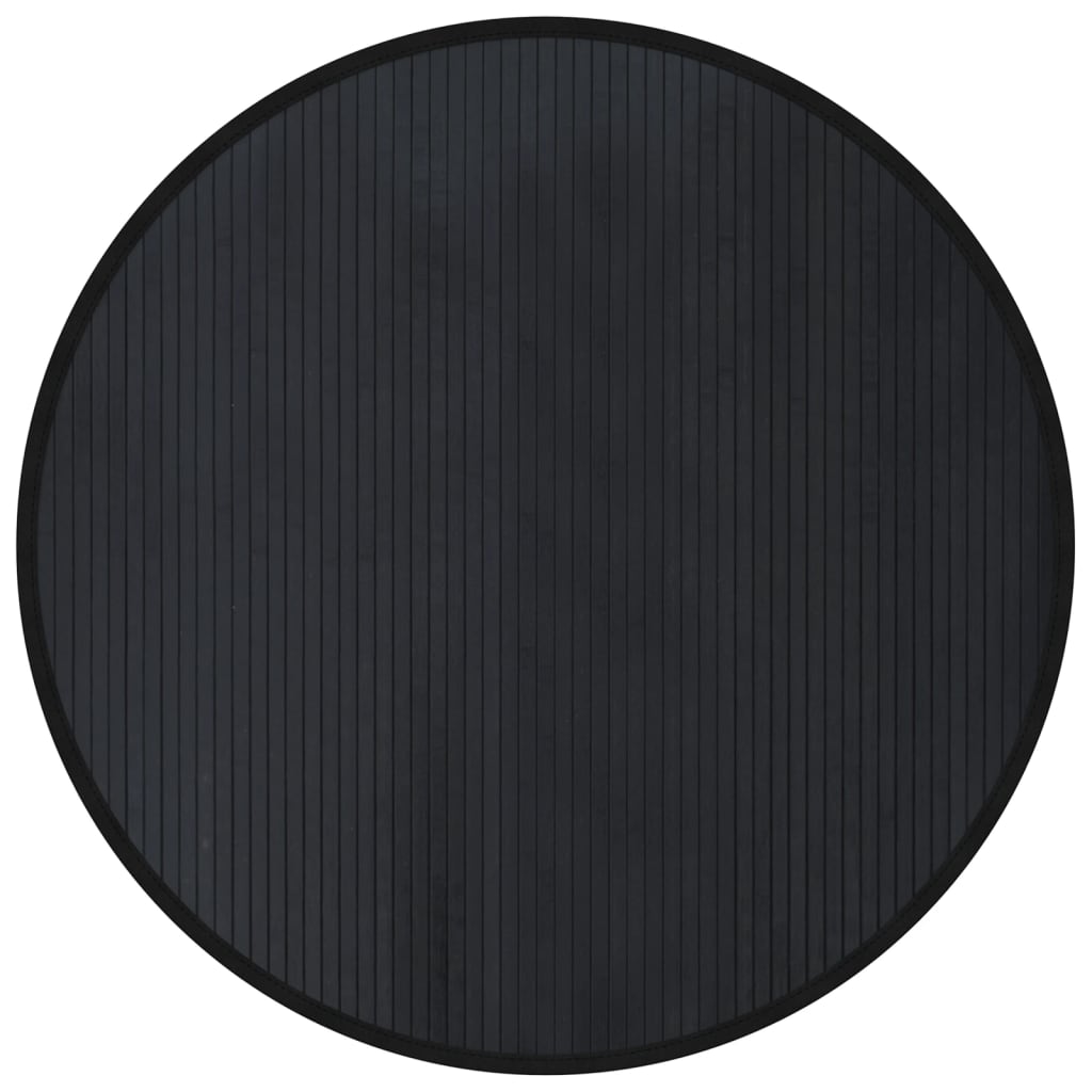 Vidaxl vloerkleed rond 100 cm bamboe zwart