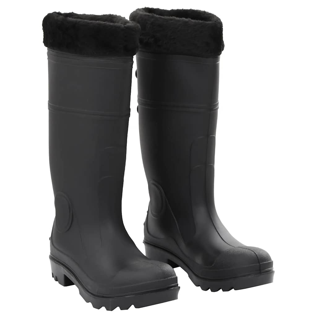 Vidaxl regenlaarzen met verwijderbare sokken maat 40 pvc zwart