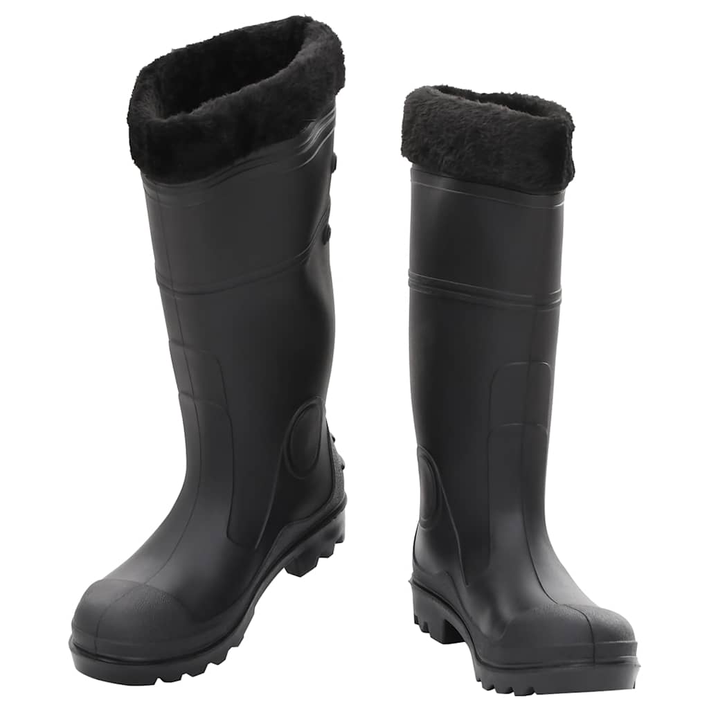 Vidaxl regenlaarzen met verwijderbare sokken maat 40 pvc zwart