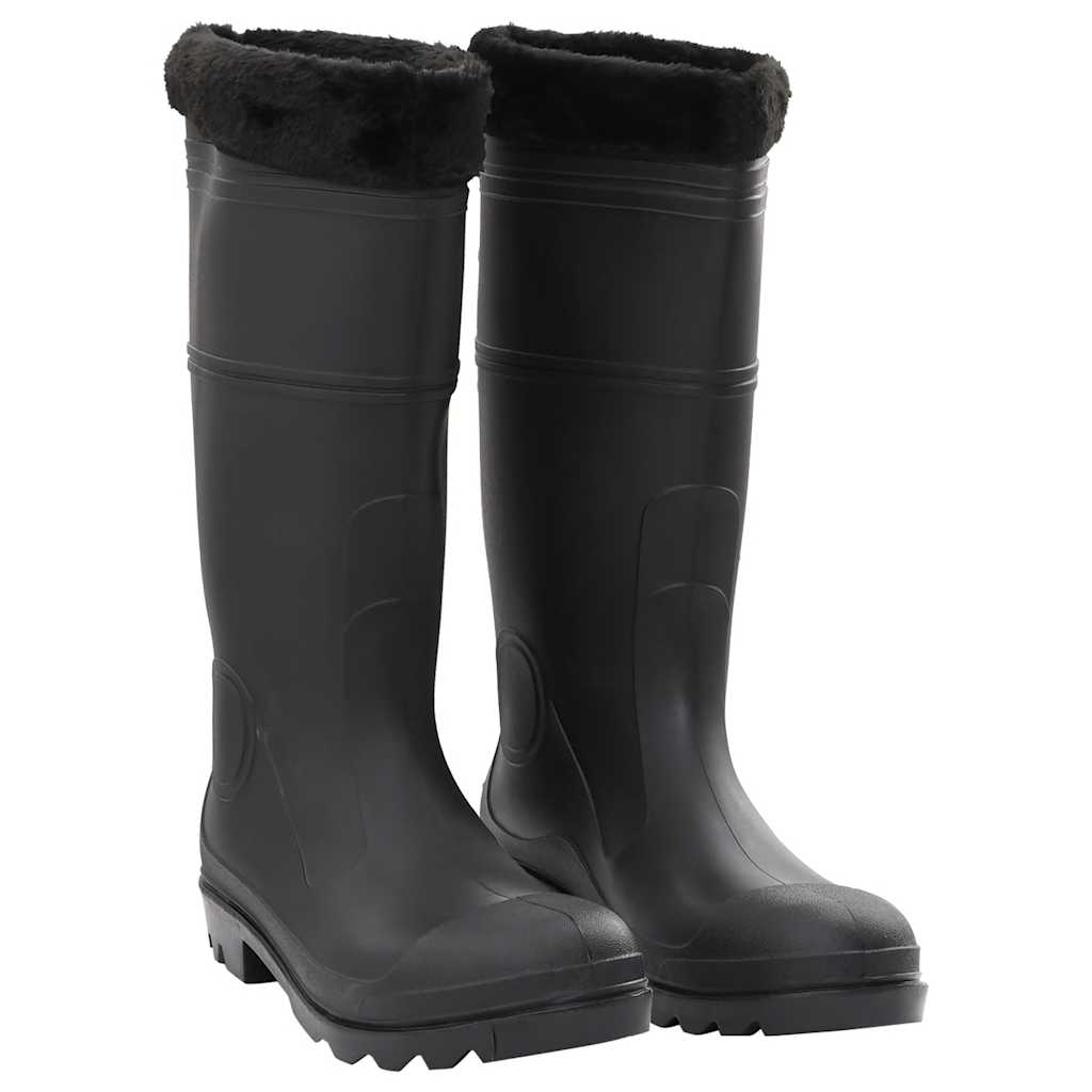 VidaXL Regenstiefel mit herausnehmbaren Socken, Größe 45, PVC, Schwarz