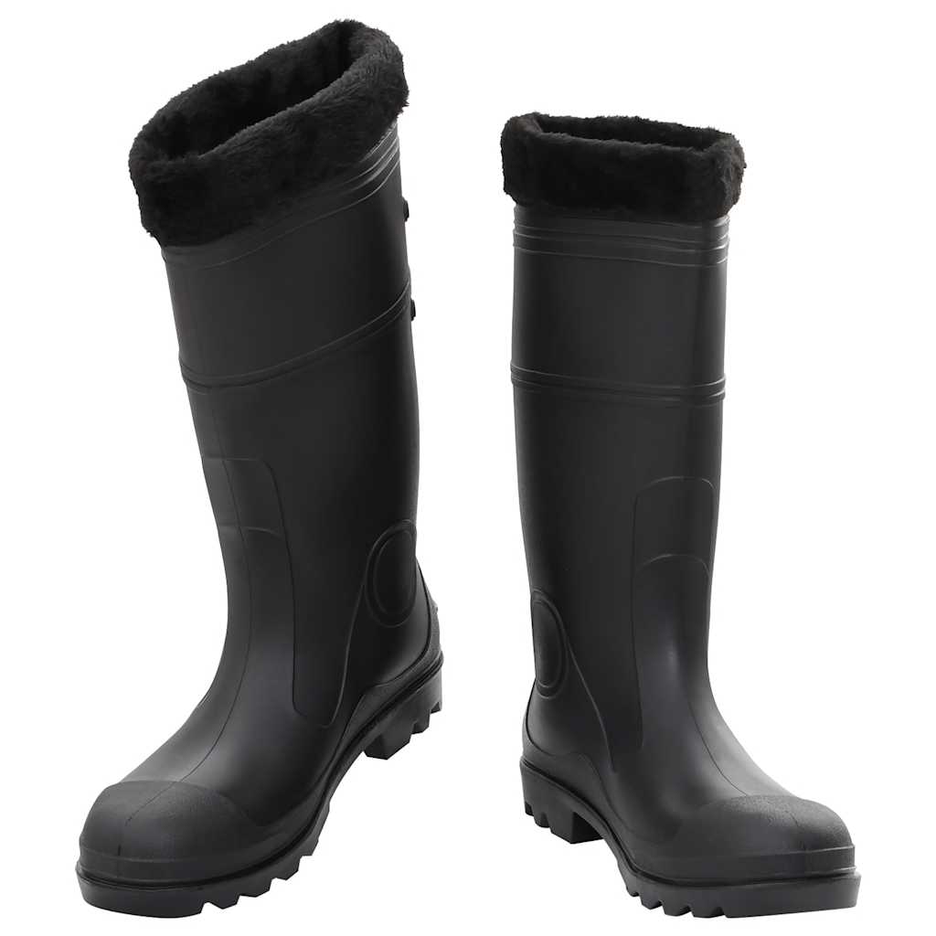 VidaXL Regenstiefel mit herausnehmbaren Socken, Größe 45, PVC, Schwarz