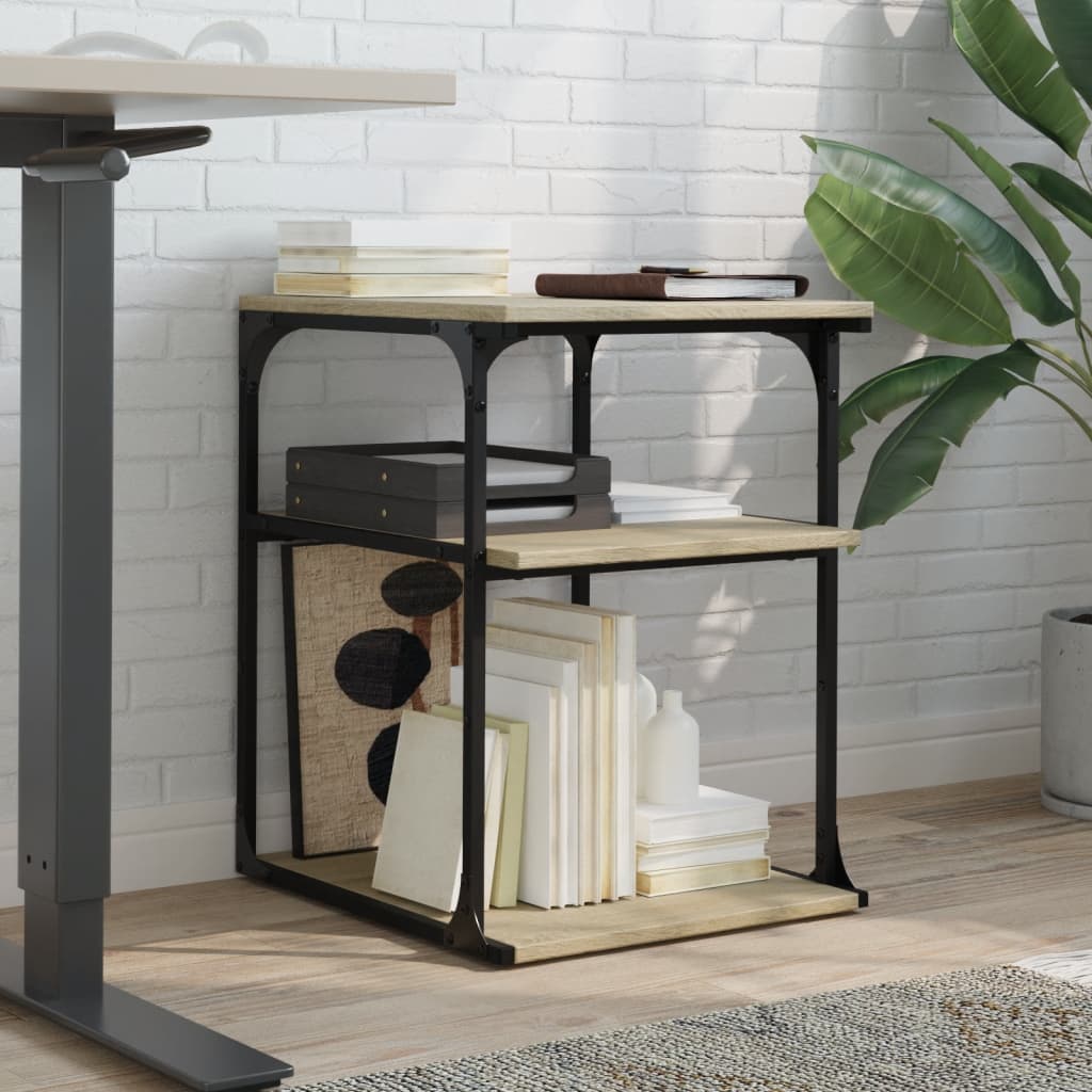 Vidaxl printerkastje 3-laags 43x48x64 cm bewerkt hout sonoma eiken