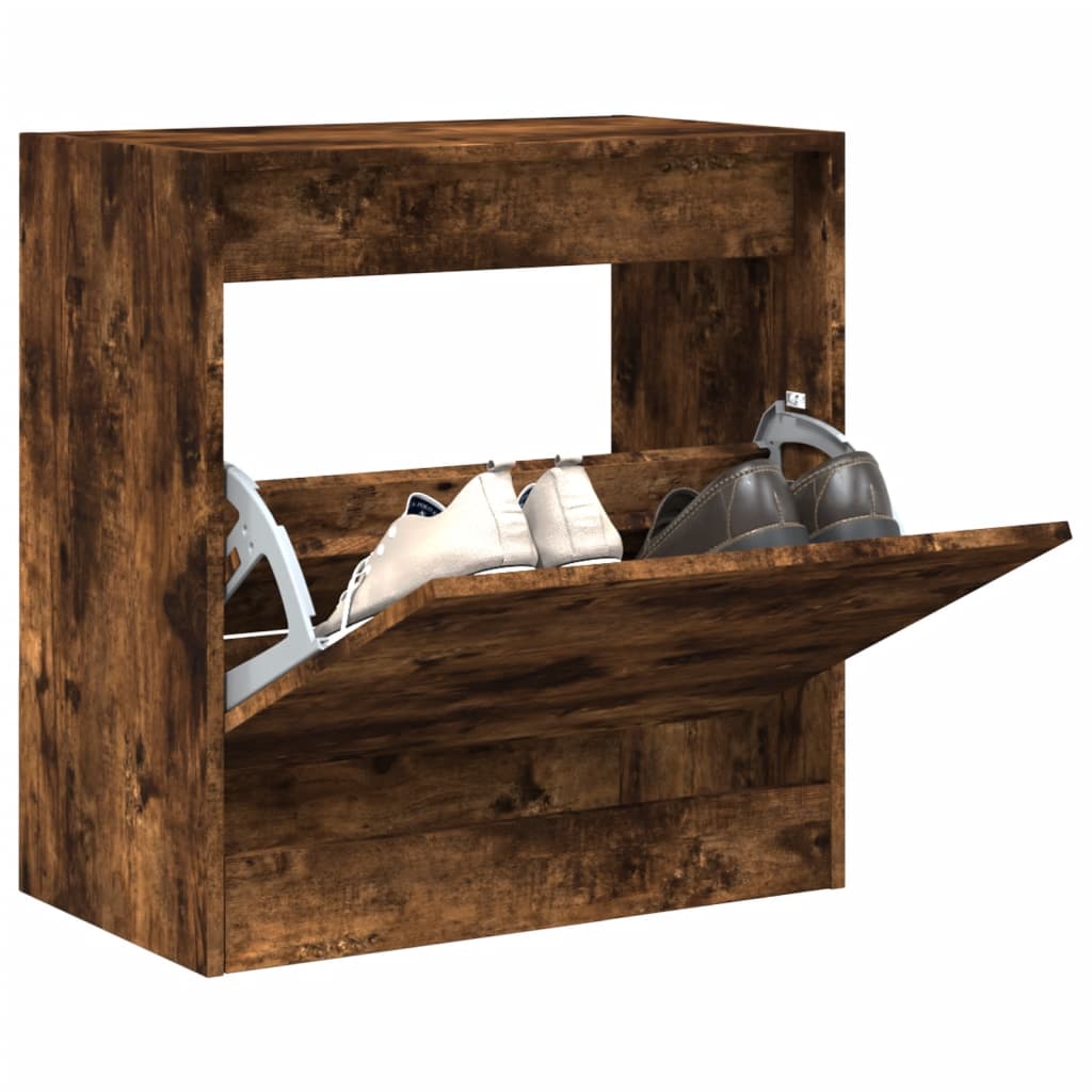 Vidaxl Schuhschrank 60x34x63,5 cm richtig Holzgeräuchchen -Eiche gefärbt
