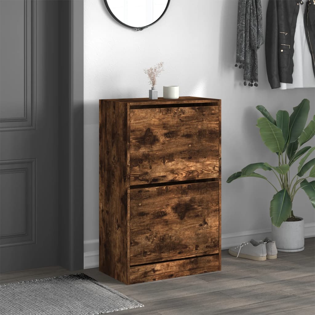 Vidaxl Schuhschrank 60x34x96,5 cm richtig Holzgeräuchchen -Eiche gefärbt