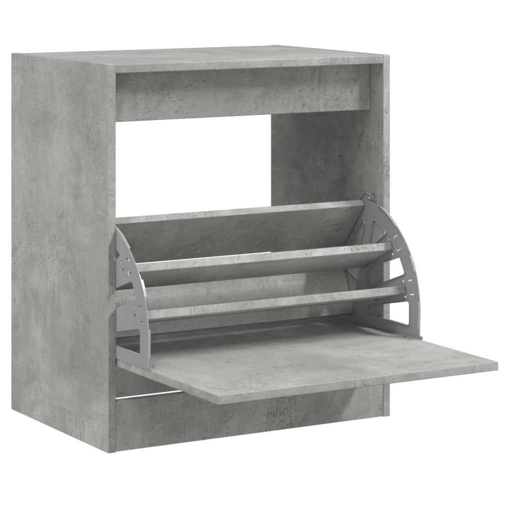 VIDAXL -Schuhschrank 60x42x69 cm verarbeiteter Holzbeton-Schiebe