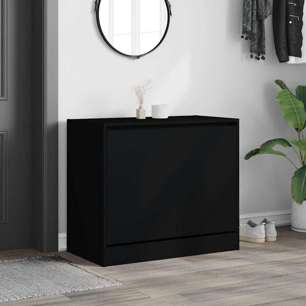 Vidaxl schoenenkast 80x42x69 cm bewerkt hout zwart