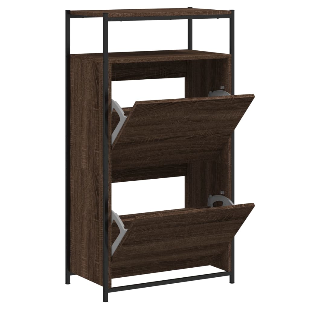 Vidaxx Schuhschrank 60x34x112 cm Schnitt Holzbraune Eiche Farbe