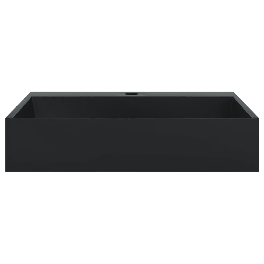 Vidaxl wastafel 50x38x11 cm gegoten mineraal marmer matzwart