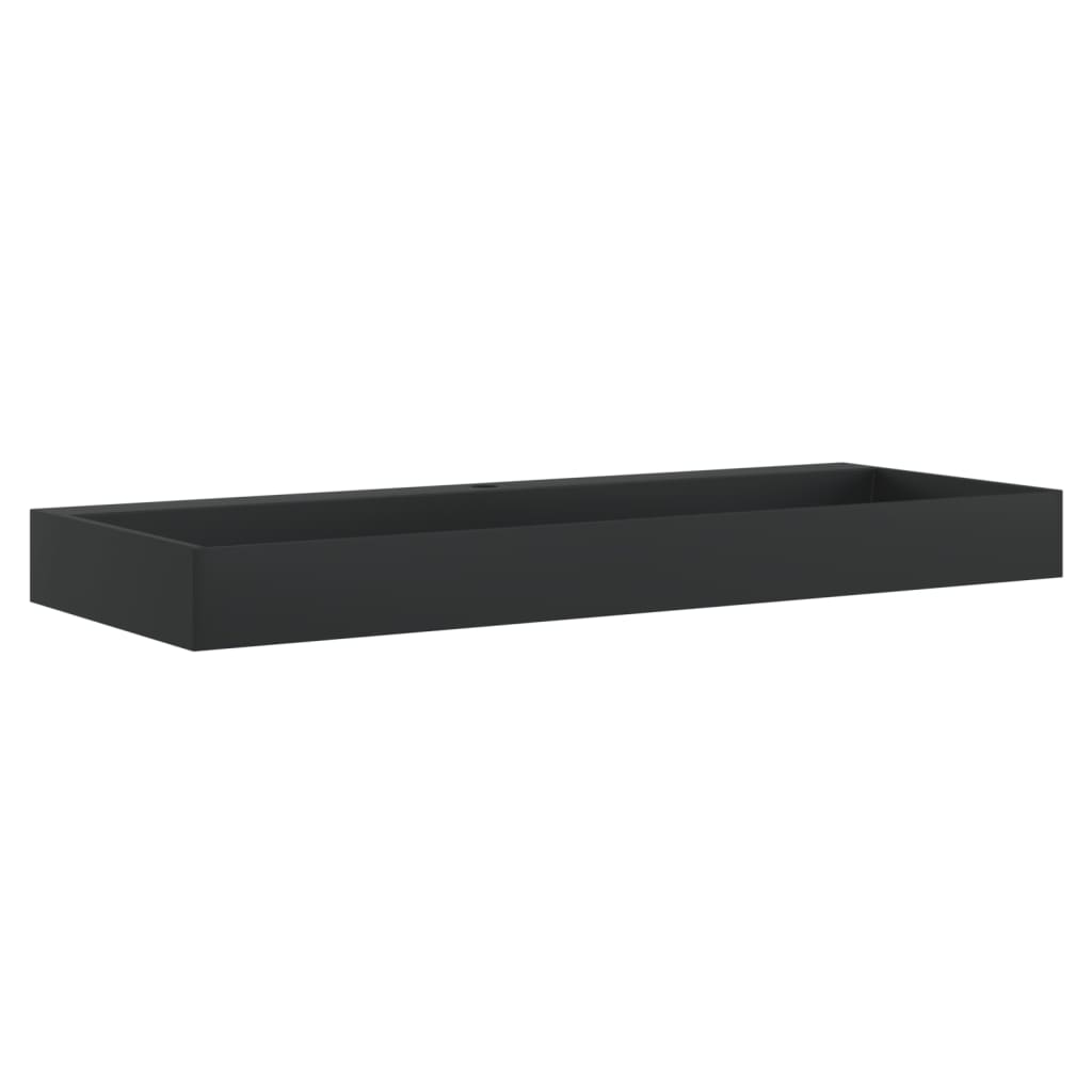 VidaXL Waschbär 120x46x11 cm Guss Mineral Marmor Matt Schwarz