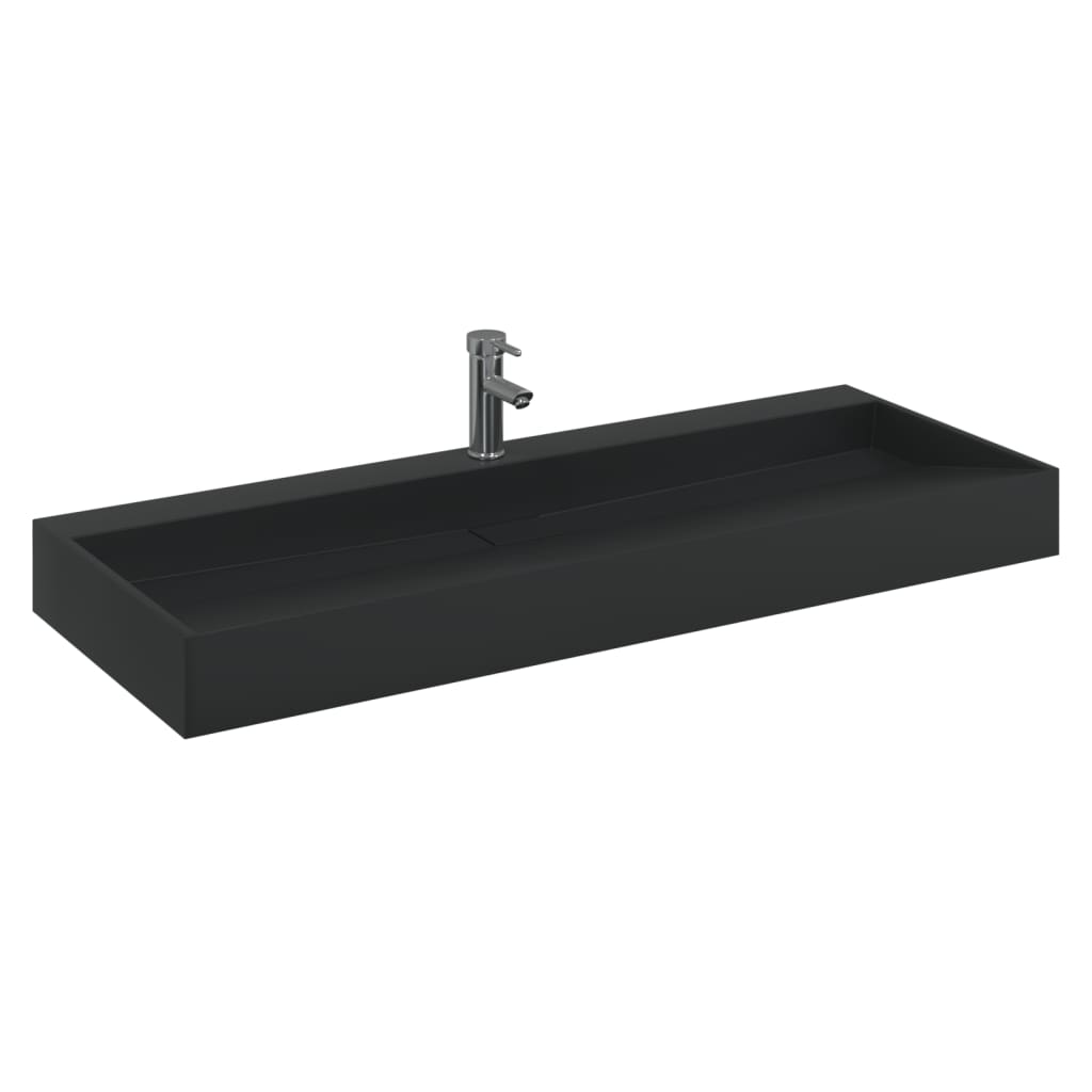 VidaXL Waschbär 120x46x11 cm Guss Mineral Marmor Matt Schwarz