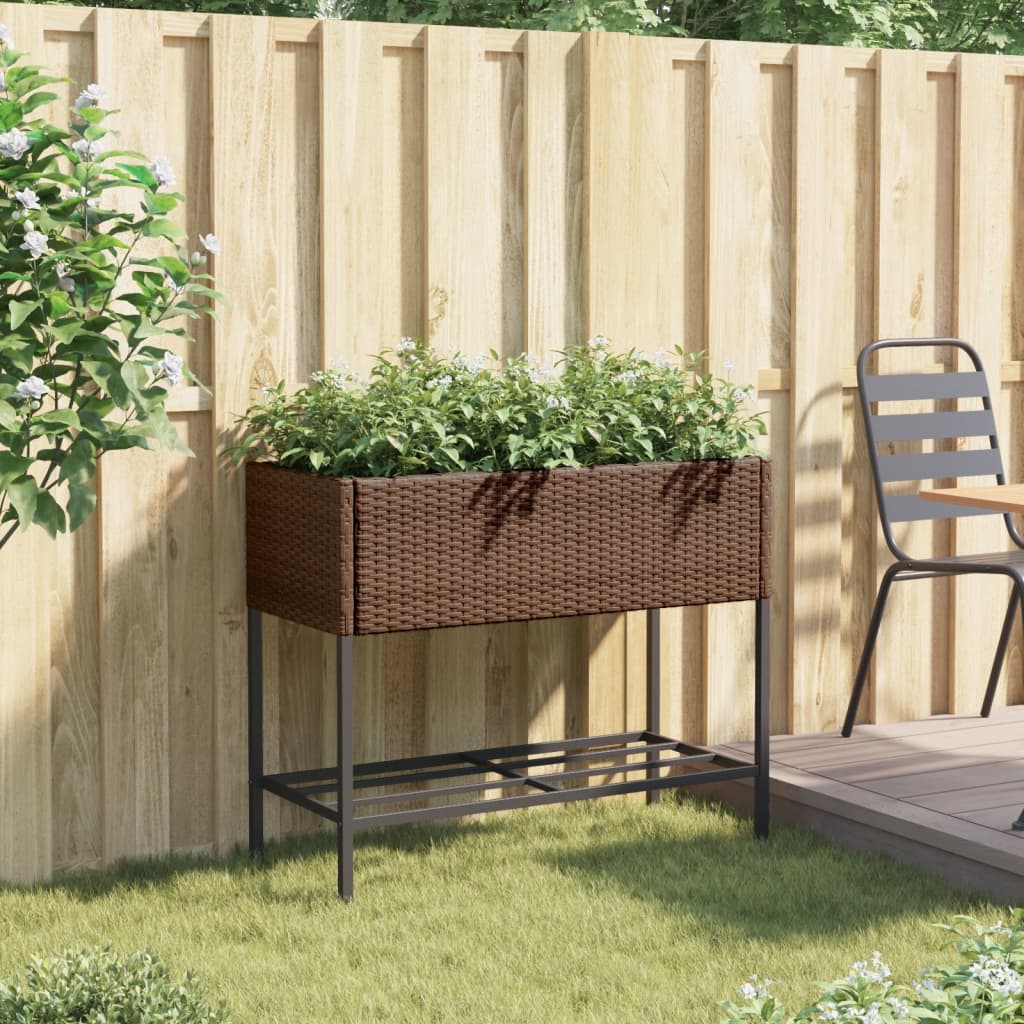 VidaXL Plannet mit Poly Rattan Brown Regal