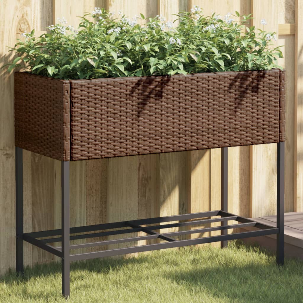 VidaXL Plannet mit Poly Rattan Brown Regal