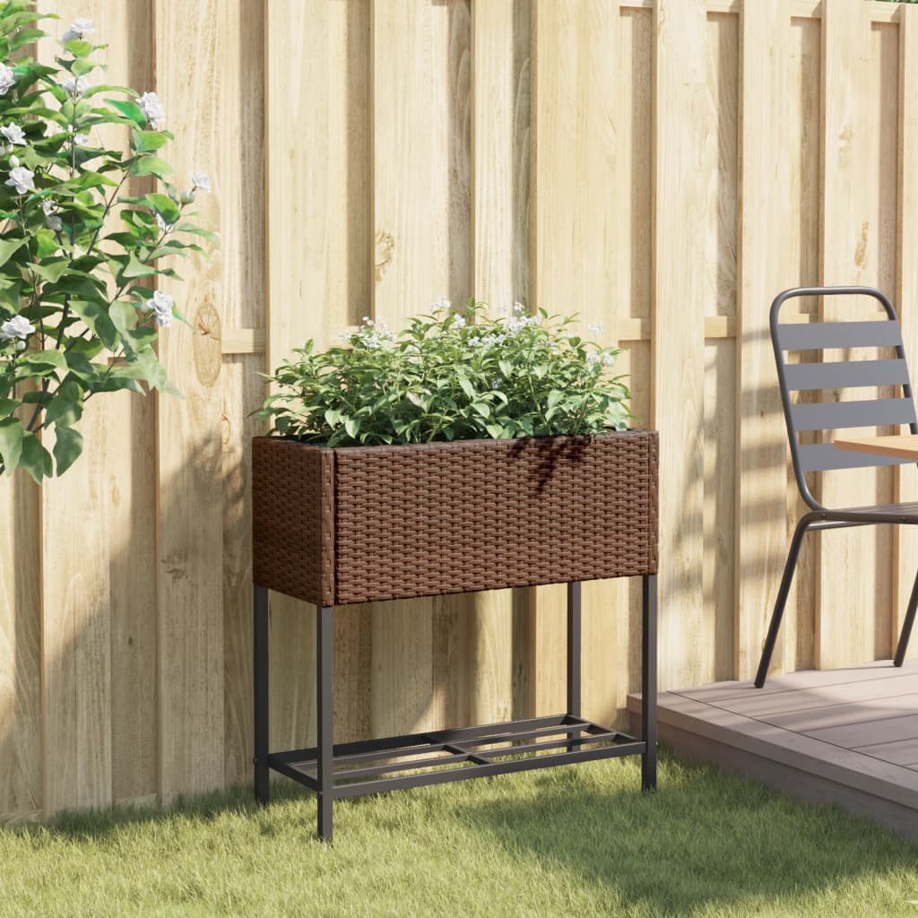 VidaXL Plannet mit Poly Rattan Brown Regal