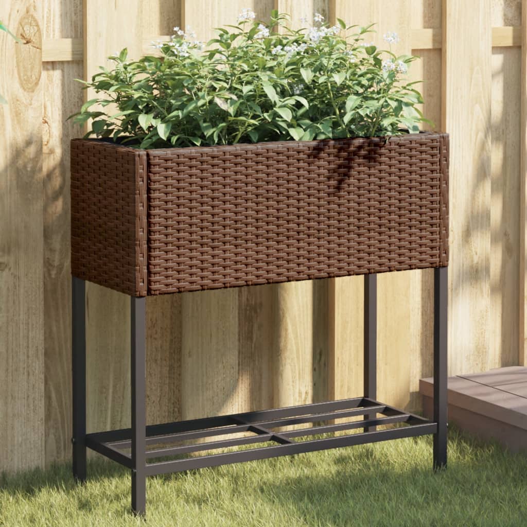 VidaXL Plannet mit Poly Rattan Brown Regal