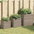 VidaXL -Pflanzer 3-teilig Poly Rattan Grau