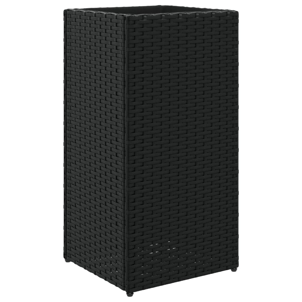 VidaXL Pflanzkübel 30x30x60 cm Polyrattan Schwarz