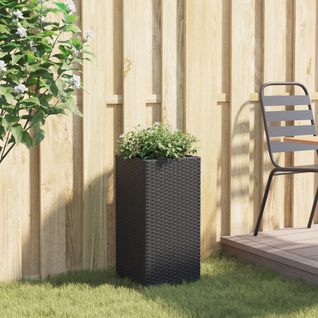 VidaXL Pflanzkübel 30x30x60 cm Polyrattan Schwarz