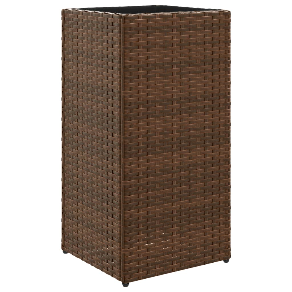 VidaXL Pflanzkübel 30x30x60 cm Polyrattan Braun