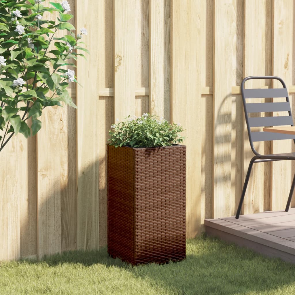 VidaXL Pflanzkübel 30x30x60 cm Polyrattan Braun