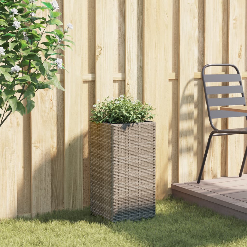 VidaXL Pflanzkübel 30x30x60 cm Polyrattan Grau