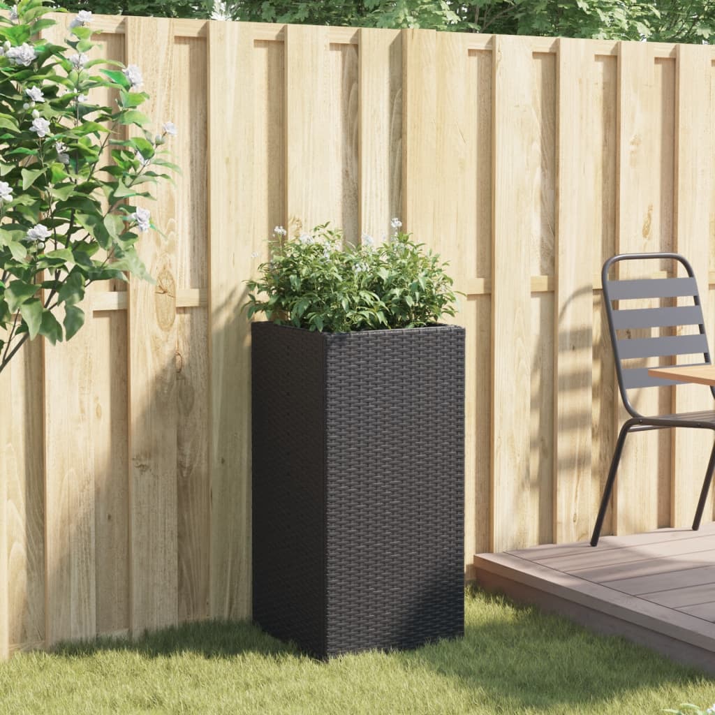VIDAXL - Pflanzkasten 40x40x80 cm Polyrattan Schwarz