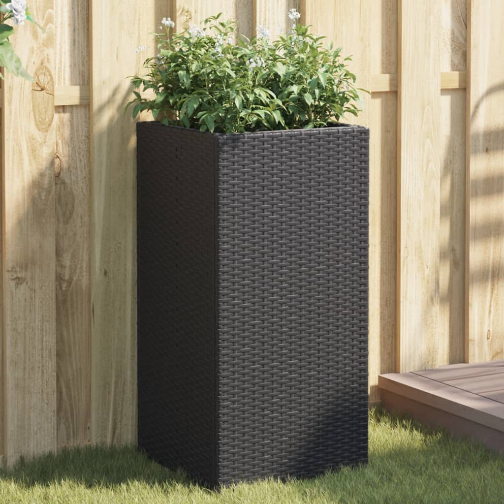 VIDAXL - Pflanzkasten 40x40x80 cm Polyrattan Schwarz