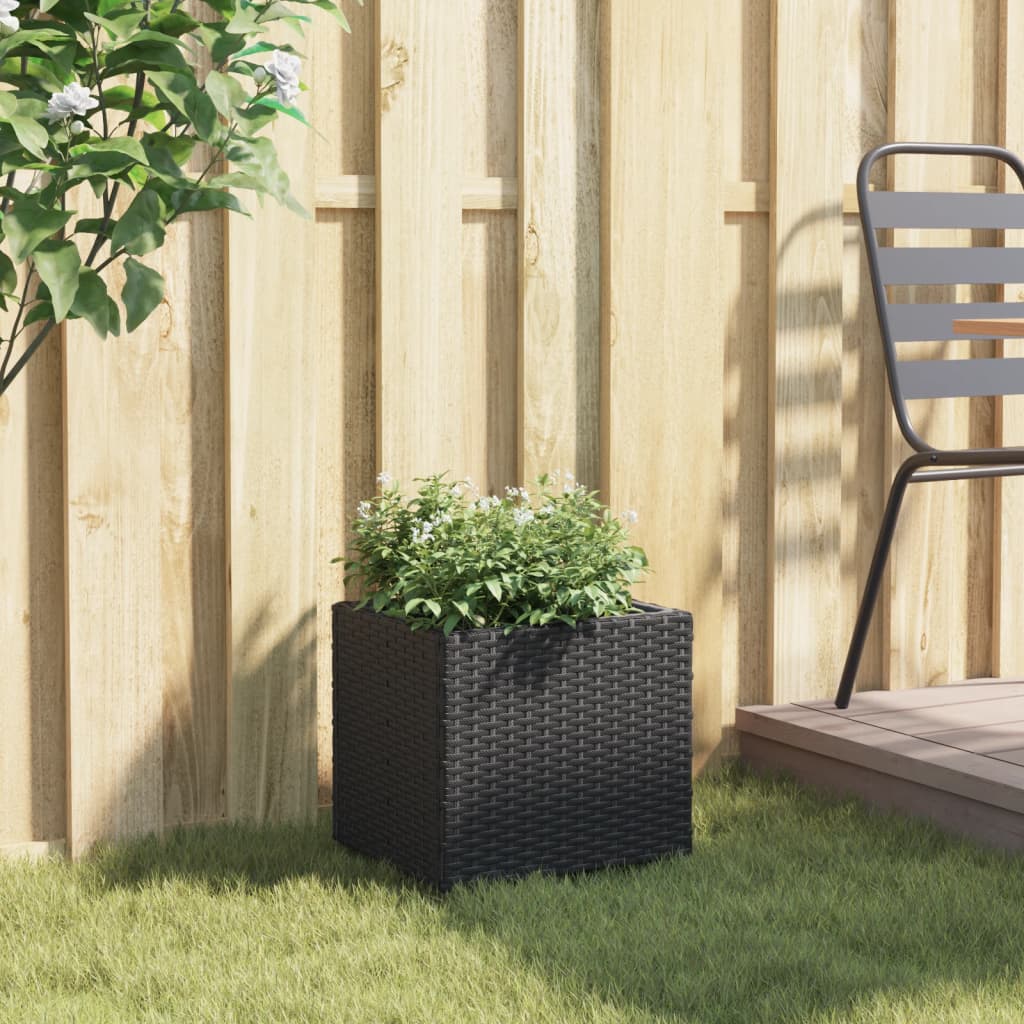 VidaXL Pflanzkübel 36x30x32 cm Polyrattan Schwarz