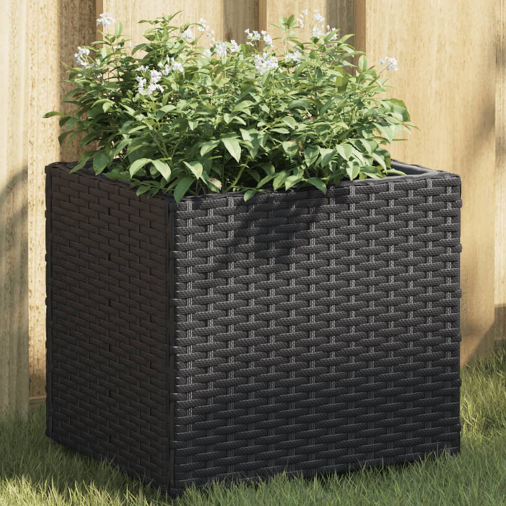 VidaXL Pflanzkübel 36x30x32 cm Polyrattan Schwarz