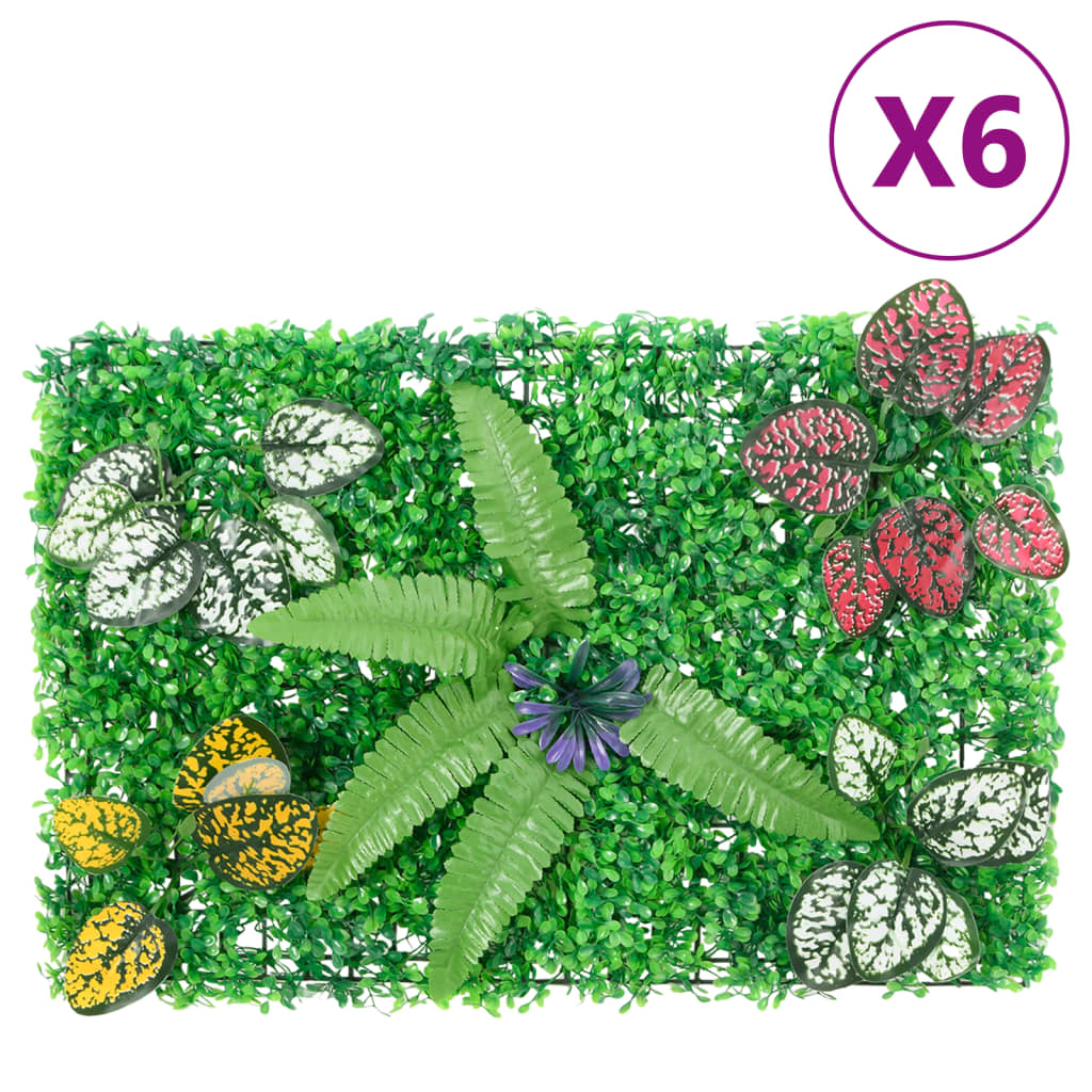 VidaXL Zaun mit künstlichen Pflanzen, 6 Stück, 40 x 60 cm, Grün