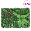 Vidaxl -Zaun mit künstlerischen Pflanzen 24 St 40x60 cm Grün