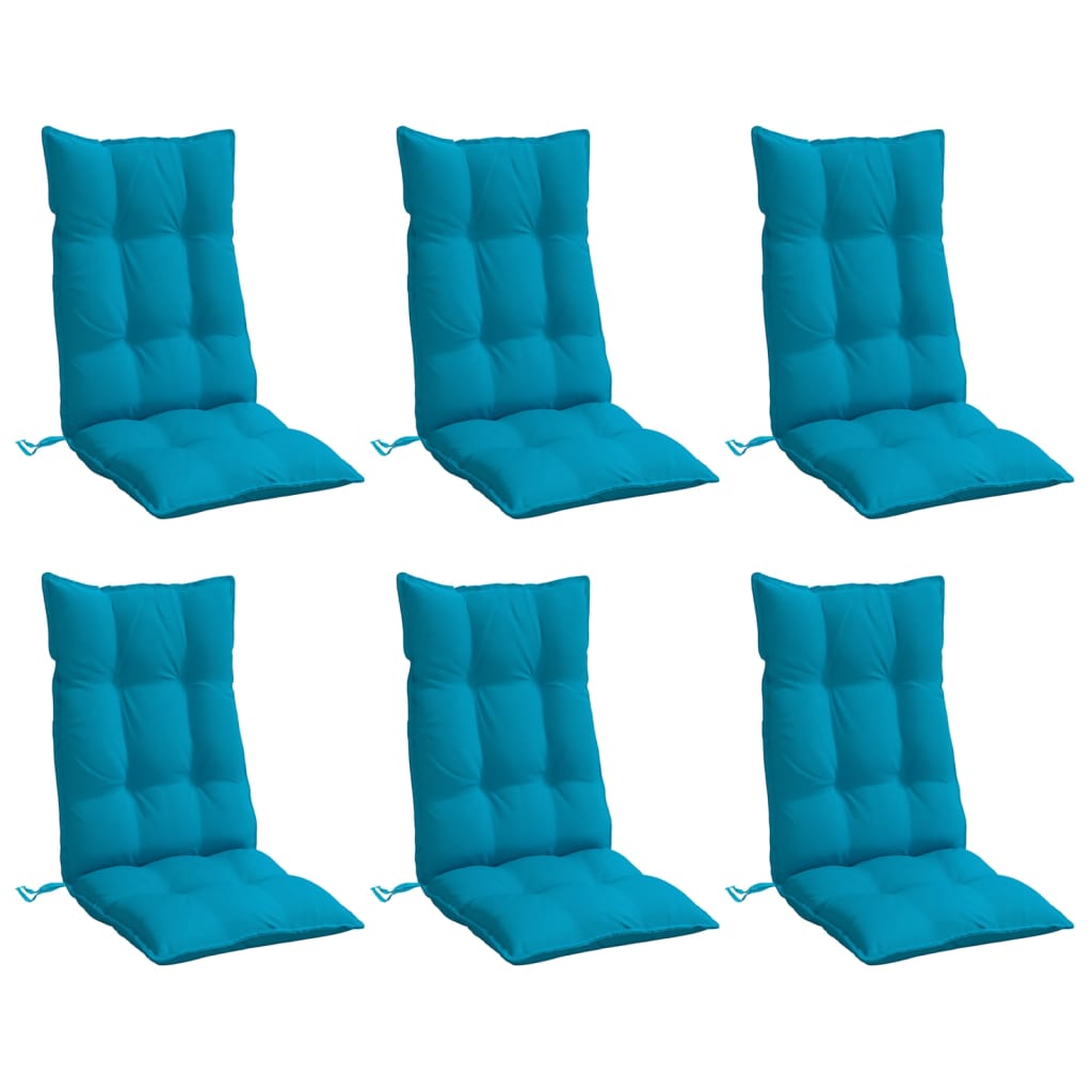 Vidaxl -Stuhlkissen 6 St hoher Rücken Oxford Stoff hellblau
