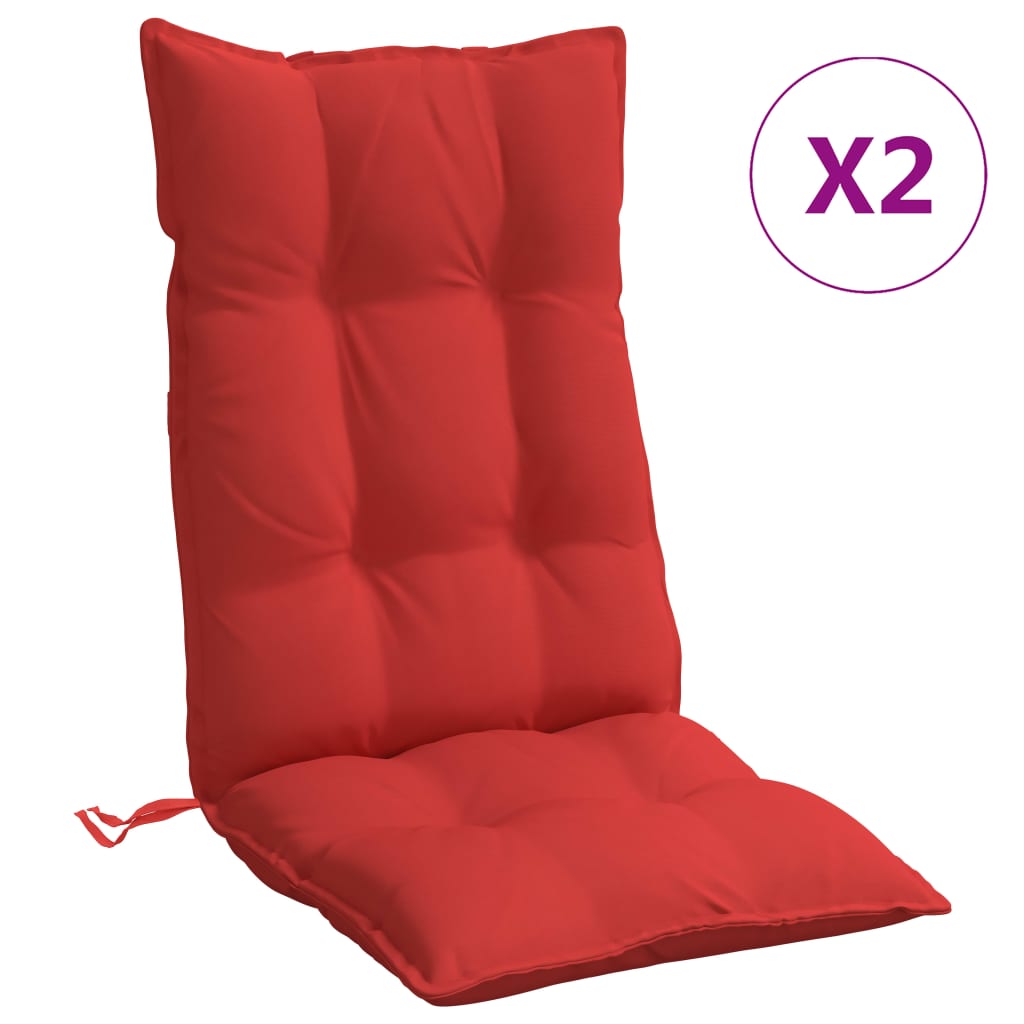 VidaXL Stuhlkissen, 2 Stück, hohe Rückenlehne, Oxford-Gewebe, Rot
