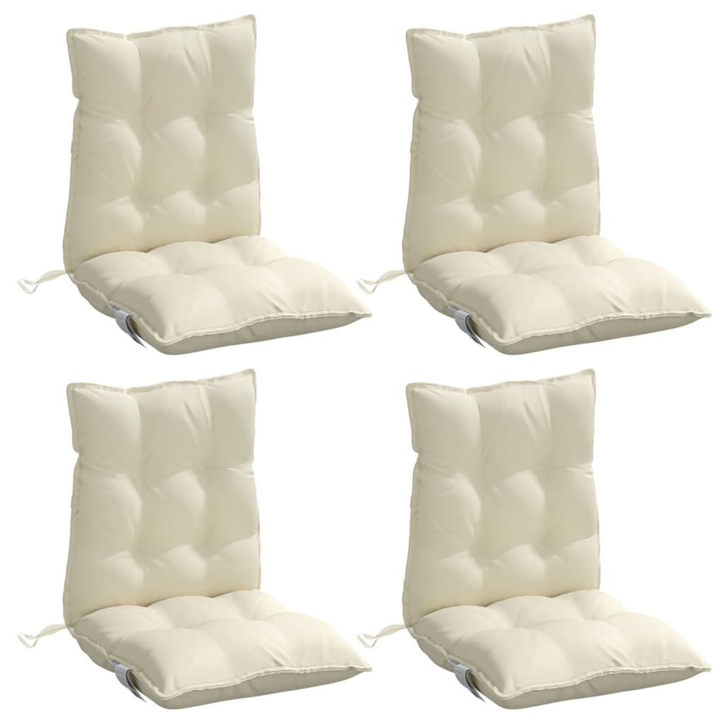 Vidaxl stoelkussens 4 st lage rug oxford stof crèmekleurig
