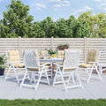VidaXL Stuhlkissen 6er-Set, niedrige Rückenlehne, Oxford-Gewebe, Beige