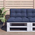 Vidaxl palletkussenset 70x40x12 cm stof marineblauw