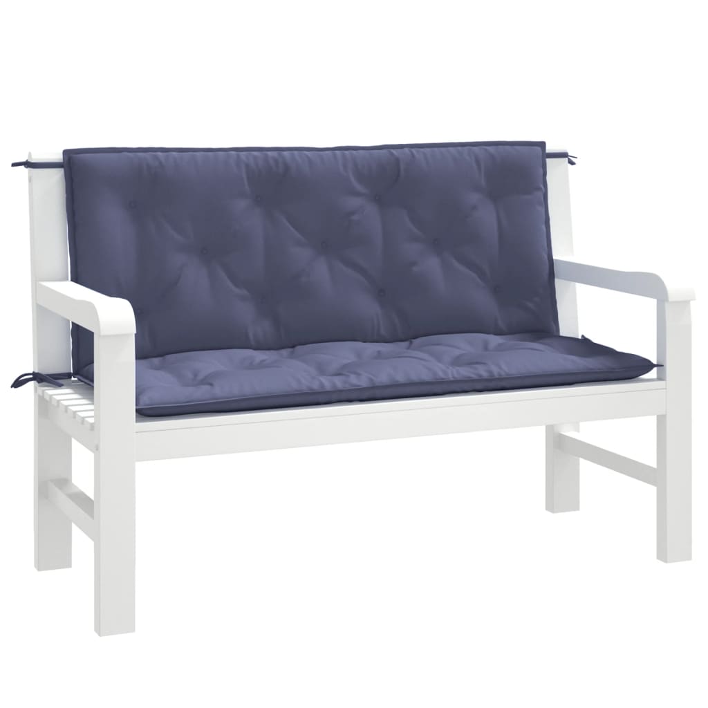 VidaXL Gartenbankkissen, 2 Stück, 120 x 50 x 7 cm, Oxford-Gewebe, Marineblau