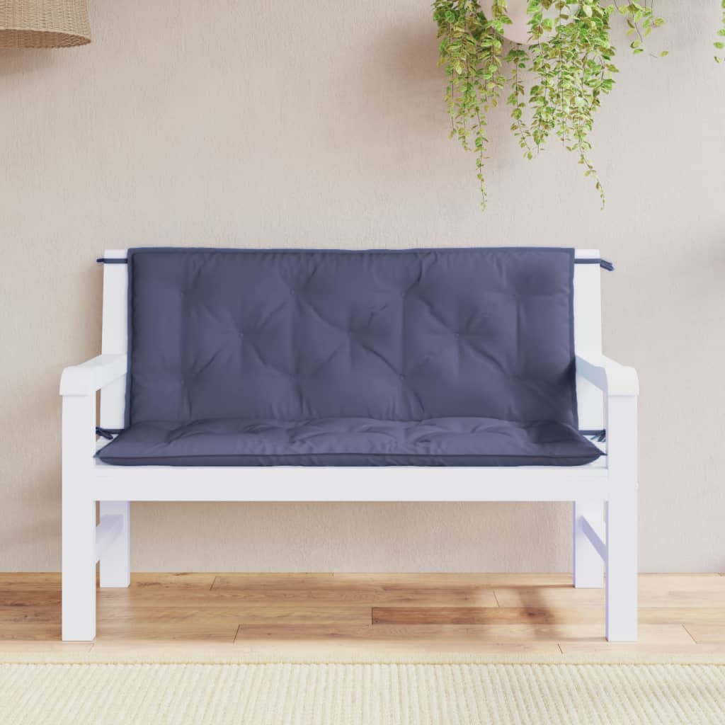 VidaXL Gartenbankkissen, 2 Stück, 120 x 50 x 7 cm, Oxford-Gewebe, Marineblau