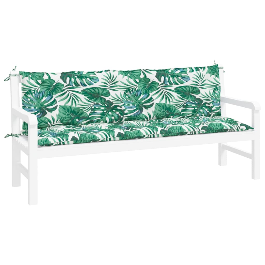 VidaXL Gartenbankkissen 2 Stcs 180x50x7 cm Oxford Stoffblattmuster