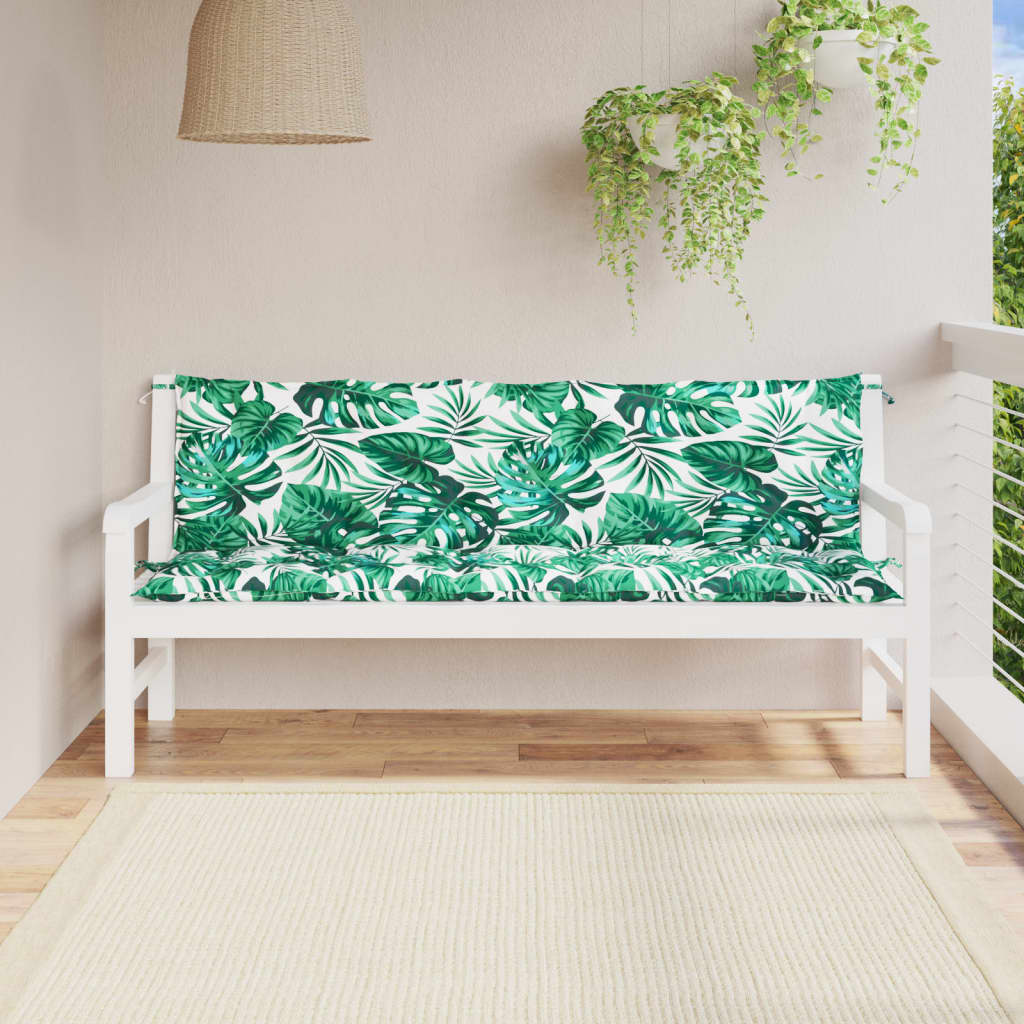 VidaXL Gartenbankkissen 2 Stcs 180x50x7 cm Oxford Stoffblattmuster