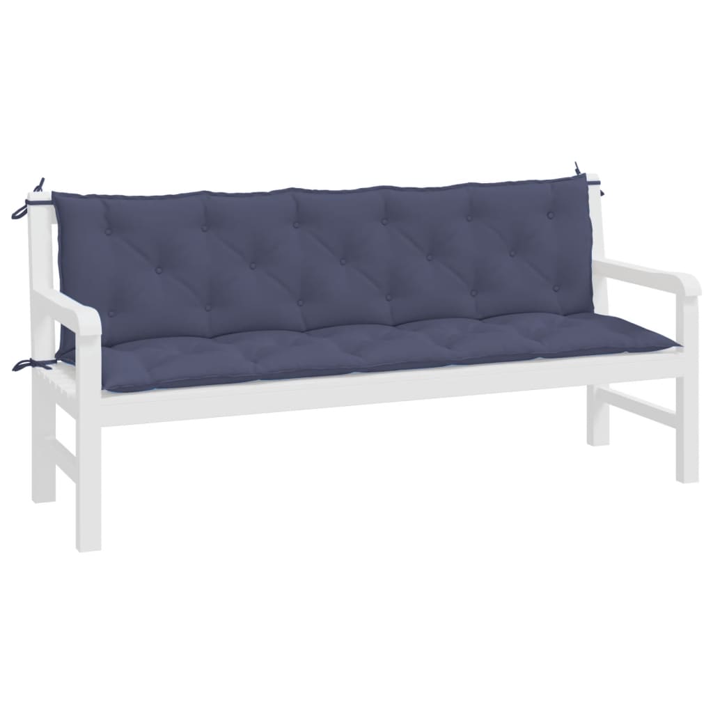 VidaXL Gartenbank Kissen 2 Stück 180x50x7 cm Oxford Stoff Marine Blau