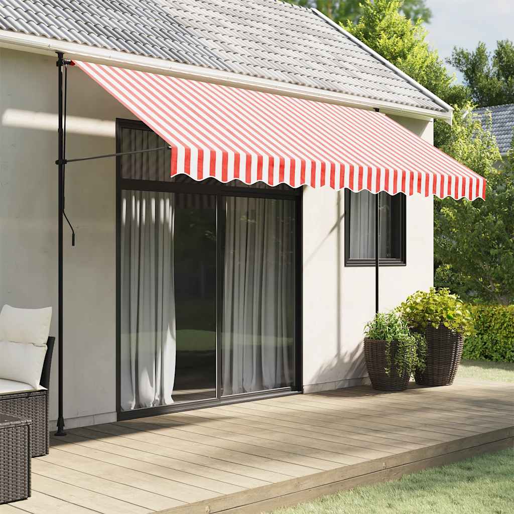 VidaXL Ersatzmarkisenstoff, gestreift, 3,5 x 2,5 m, rot-weiß