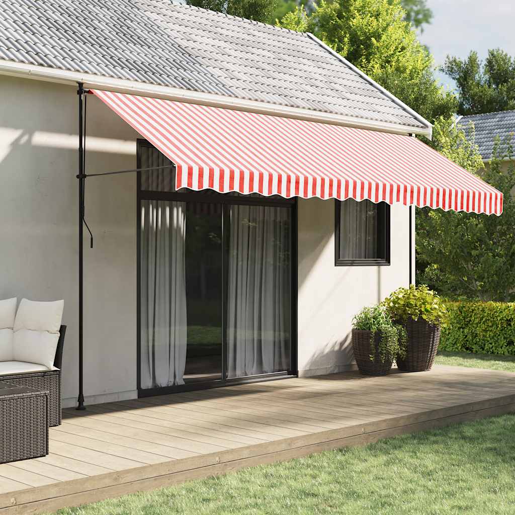 VidaXL Ersatzmarkisenstoff, gestreift, 4,5 x 3 m, rot-weiß