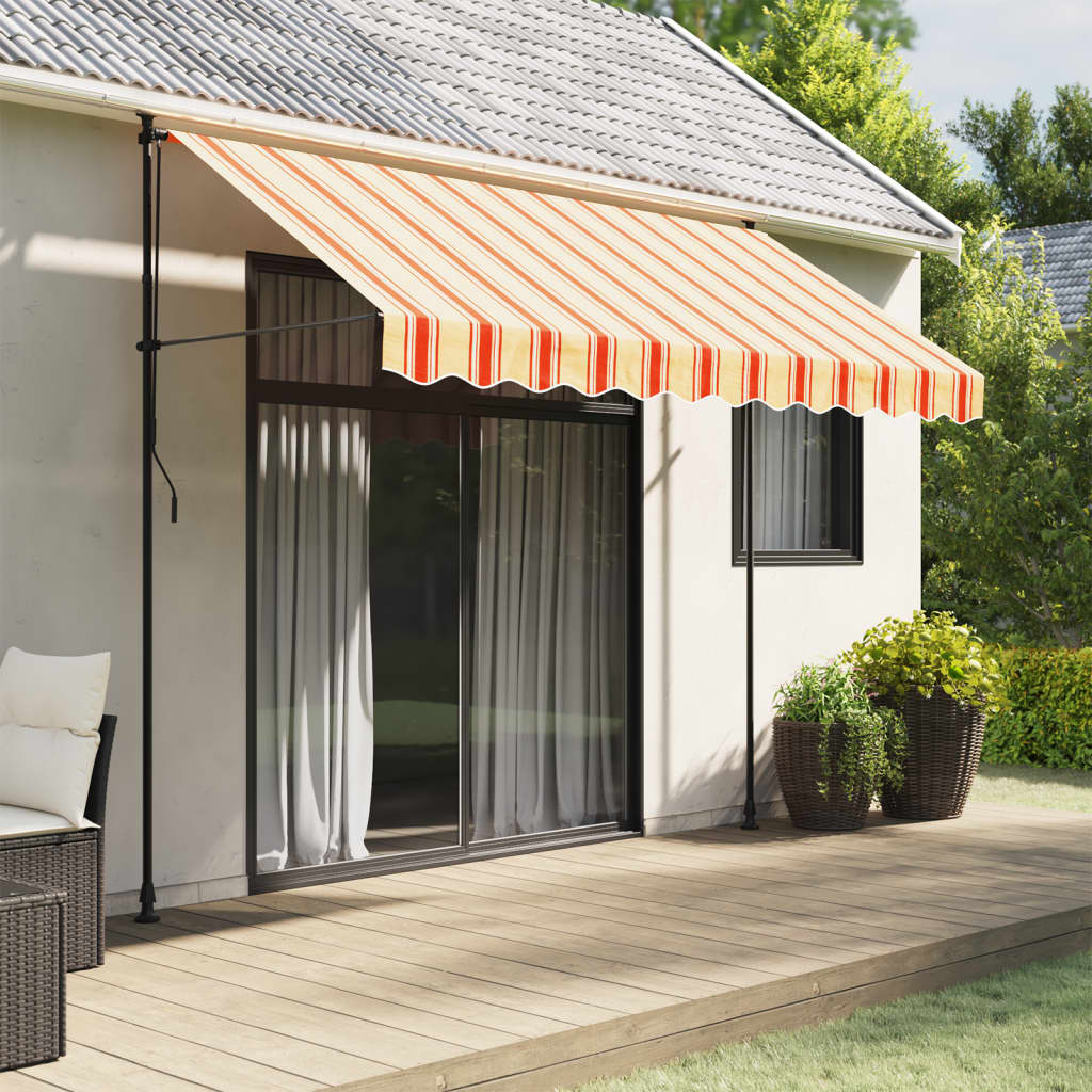 Vidaxl vervangingsdoek voor luifelrok gestreept 300 cm geel en oranje