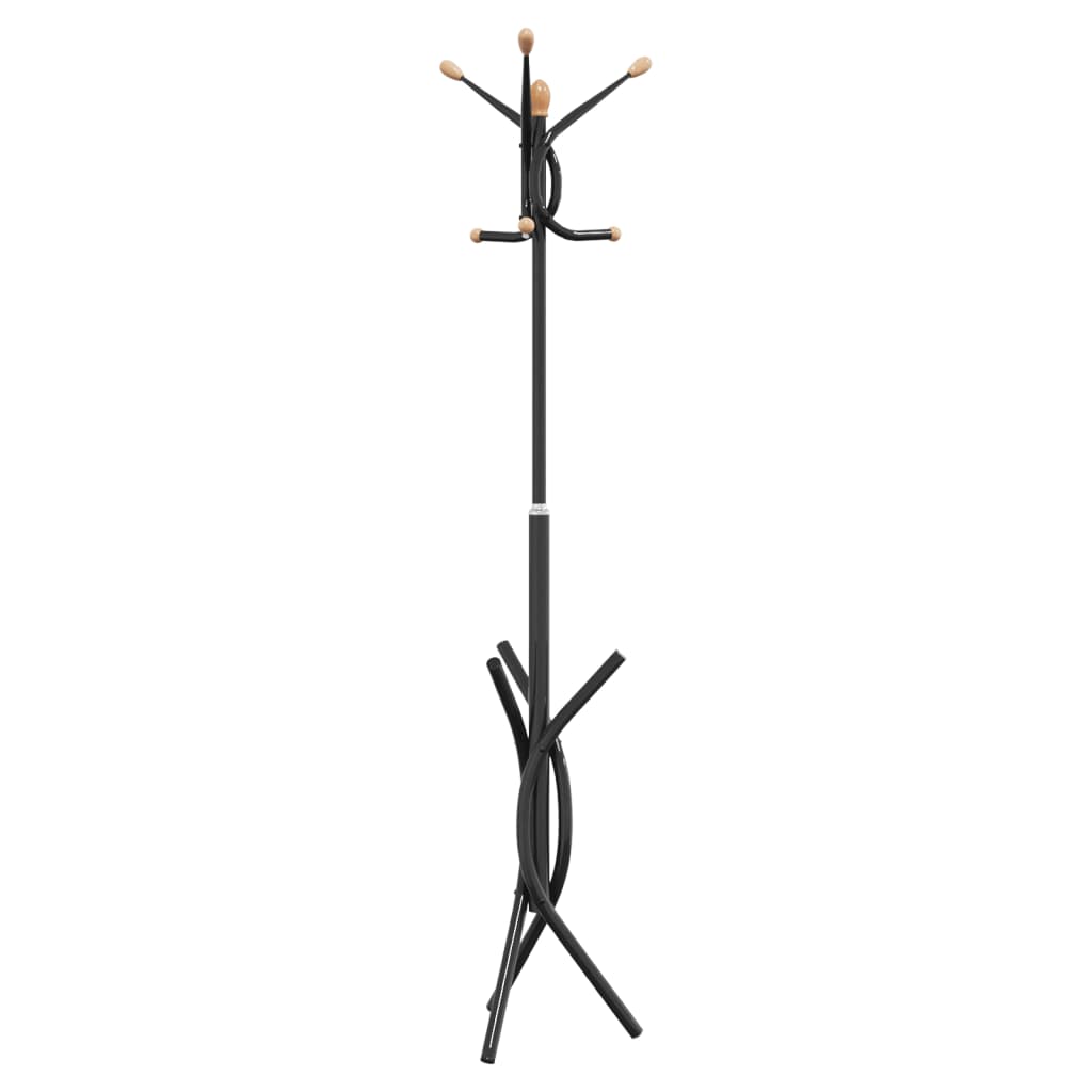 VidaXL Garderobenständer 176 cm, pulverbeschichtetes Eisen, Schwarz