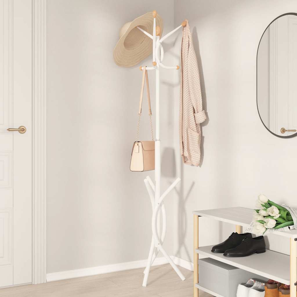 VidaXL Garderobenständer 176 cm, pulverbeschichtetes Eisen, Weiß