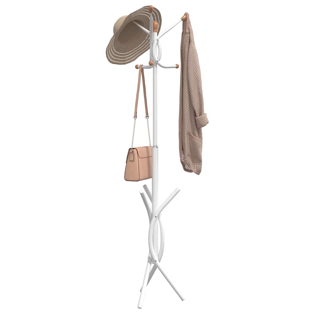 VidaXL Garderobenständer 176 cm, pulverbeschichtetes Eisen, Weiß