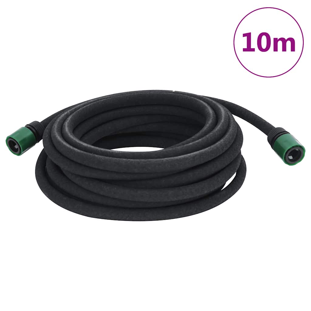 VidaXL Tropfschlauch 0,6 Zoll 10 m Gummi schwarz