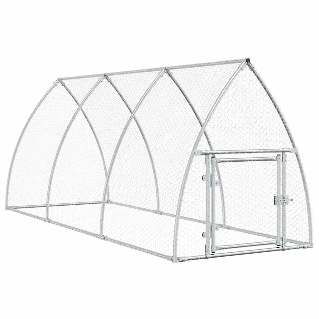 Vidaxl kippenhok 300x105x120 cm gegalvaniseerd staal zilverkleurig