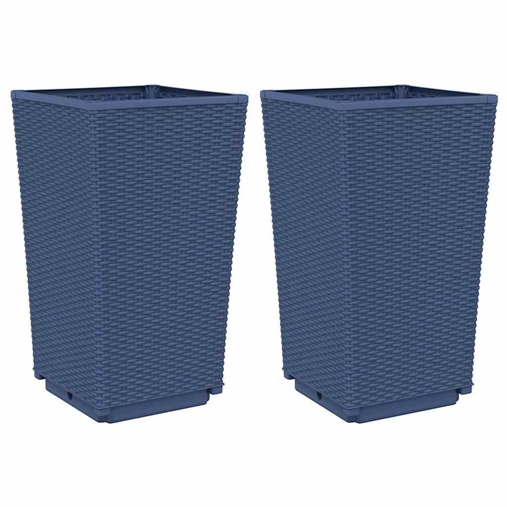 VIDAXL -Pflanzer 2 ST 32,5x32,5x57 cm Polypropengrau