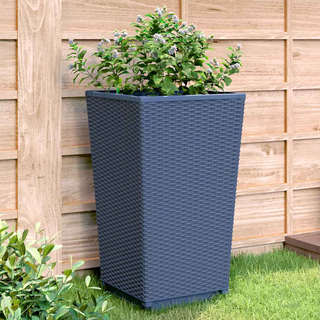 VIDAXL -Pflanzer 2 ST 32,5x32,5x57 cm Polypropengrau